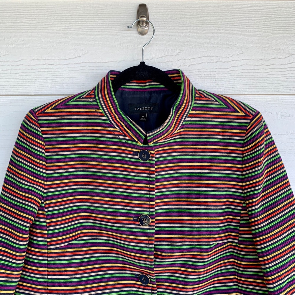 Talbots Multi Colored Striped Jacket